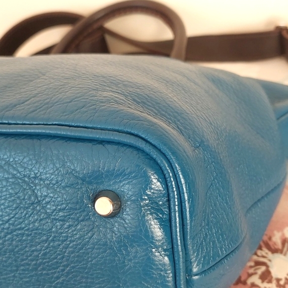 Roots small blue leather stachel / crossbody bag - Picture 8 of 15